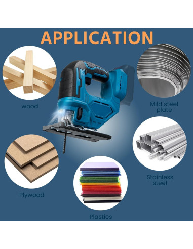 Sierra de calar eléctrica UDIYO 18V 750W con 6 hojas