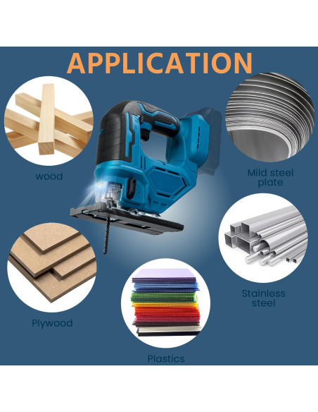 Sierra de calar eléctrica UDIYO 18V 750W con 6 hojas