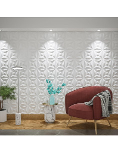 Paneles de Pared 3D Greymond PVC Blanco 33 Piezas 30x30 cm 2