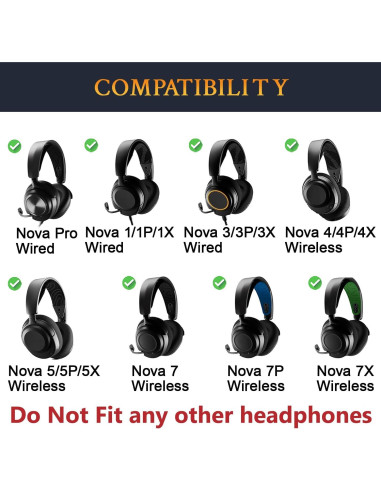 Almohadillas de Repuesto SOULWIT para Steelseries Arctis Nova Pro - Negro