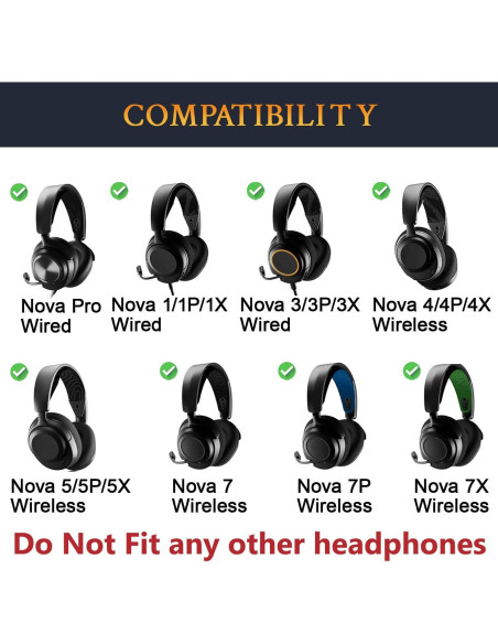 Almohadillas de Repuesto SOULWIT para Steelseries Arctis Nova Pro - Negro