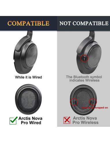 Almohadillas de Repuesto SOULWIT para Steelseries Arctis Nova Pro - Negro