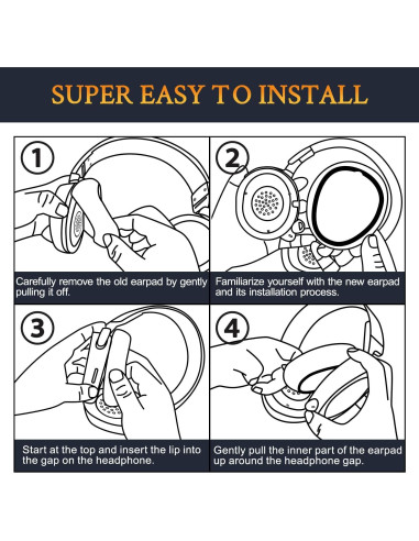 Almohadillas de Repuesto SOULWIT para Steelseries Arctis Nova Pro - Negro