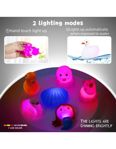 Juguetes de Baño Woby para Niños 1-3 Años con Luz LED