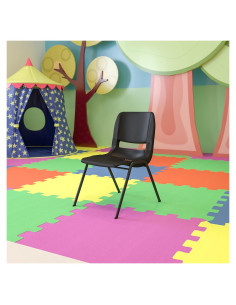 Silla Apilable Ergonómica EMMA + OLIVER Negra para Niños