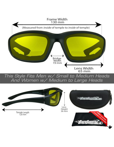 Gafas de Seguridad Bifocales Bikershades con Almohadilla de Espuma