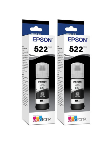 Botella de Tinta Negra Epson 522 EcoTank Ultra Alta Capacidad (Paquete de 2)