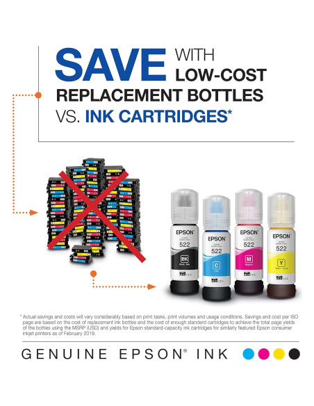 Botella de Tinta Negra Epson 522 EcoTank Ultra Alta Capacidad (Paquete de 2)