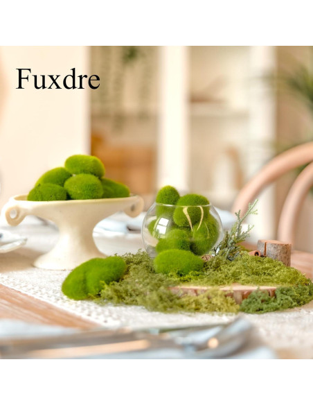 50PCS Bolas de Musgo Falso Fuxdre - 5 Tamaños Decorativos