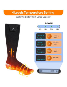 Calcetines Calentados HONGYI XY-9801C Unisex 8 Horas 2