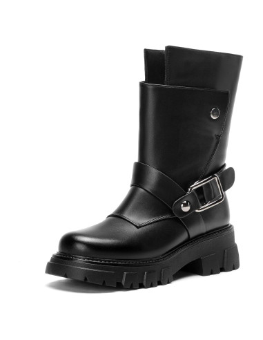 Botas Cortas de Motocicleta CouieCuies para Mujeres Negras