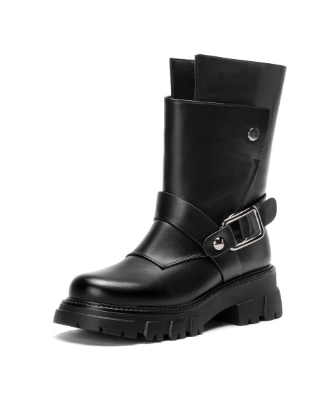 Botas Cortas de Motocicleta CouieCuies para Mujeres Negras