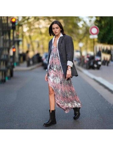 Botas Cortas de Motocicleta CouieCuies para Mujeres Negras