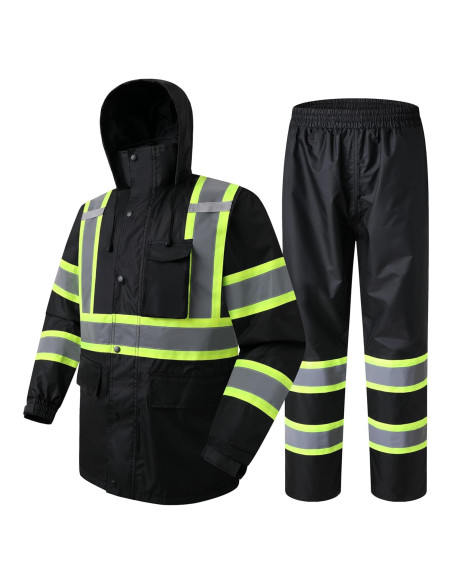 Conjunto Impermeable Reflectante JKSafety - Chaqueta y Pantalones L
