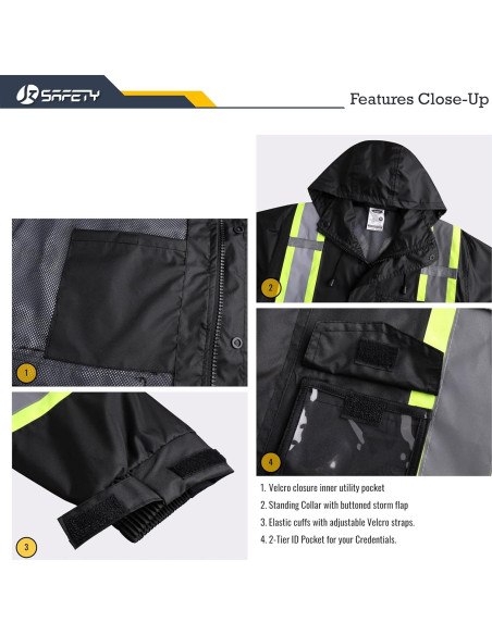 Conjunto Impermeable Reflectante JKSafety - Chaqueta y Pantalones L