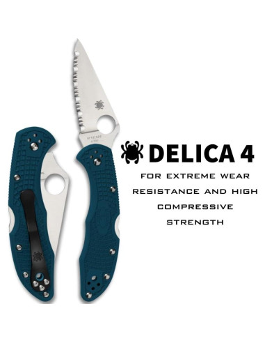 Cuchillo Plegable Spyderco Delica 4 K390 7.37 cm Azul