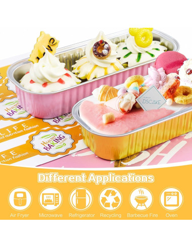 30 Moldes Rectangulares Desechables ZOXILEN 200ml Dorados