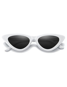 Gafas de sol vintage cateye UV400 para mujeres - Marco blanco