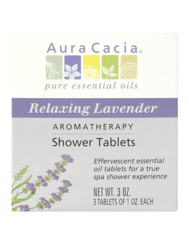 Tabletas de Ducha Relajantes Aura Cacia Lavanda 85g - 3 Unidades