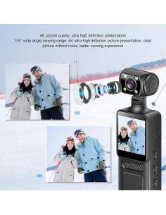 Cámara de Acción 4K Bewinner con Lente Rotatorio 180 2