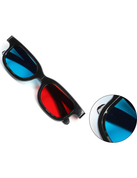 Gafas 3D Othmro - 3 Pcs Lente Rojo-Azul, Marco Plástico