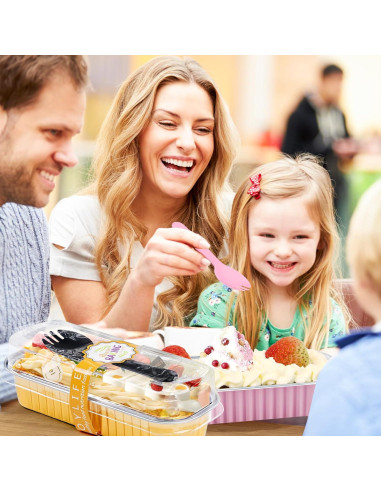 30 Moldes Rectangulares Desechables ZOXILEN 200ml Dorados