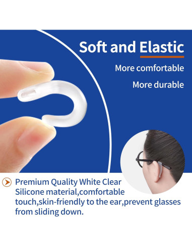 Ganchos Antideslizantes para Gafas de Oído - Silicona 6 Pzas