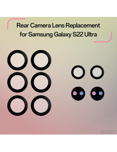 Paquete de 2 lentes de cámara trasera BESJMYT para S22 Ultra 2