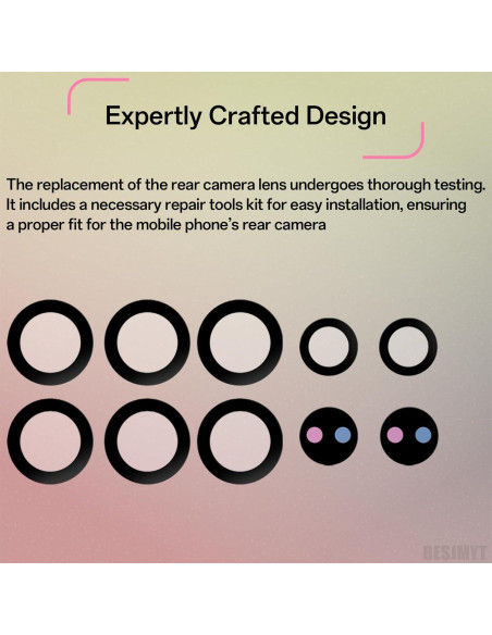Paquete de 2 lentes de cámara trasera BESJMYT para S22 Ultra