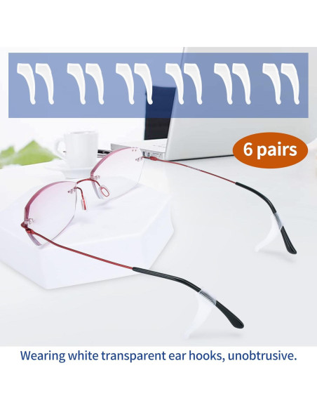 Ganchos Antideslizantes para Gafas de Oído - Silicona 6 Pzas