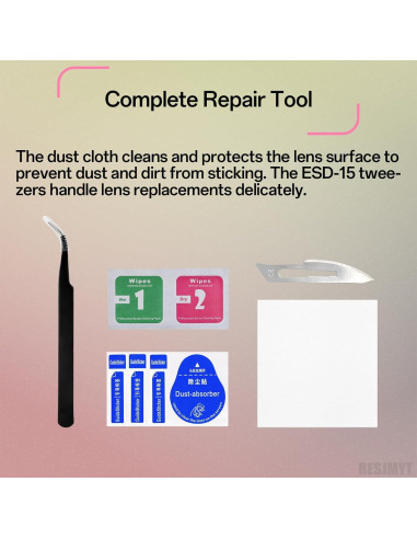 Paquete de 2 lentes de cámara trasera BESJMYT para S22 Ultra