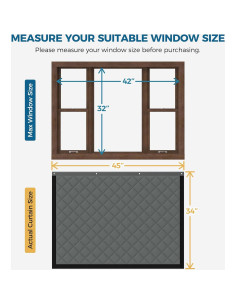 Cortina Térmica Aislante Augblinds 45x34 Pulgadas Gris 2