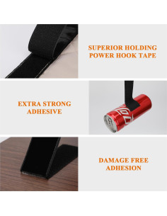 Tiras de Gancho y Bucle MAGZO Autoadhesivas 2 Rollos 1.78cm x 7.62m 2