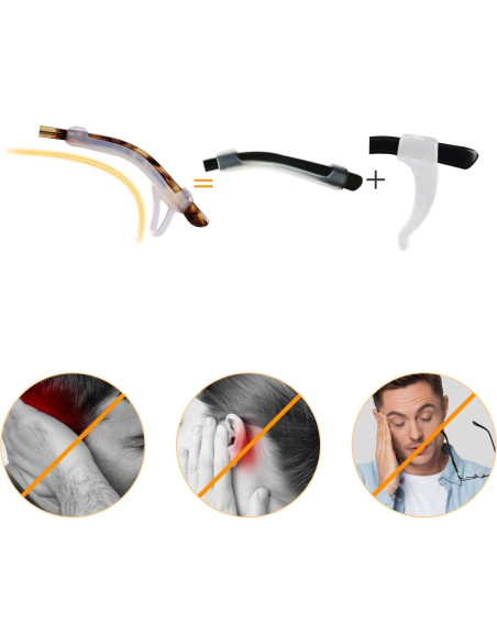 Mangas de agarre para gafas SMARTTOP - Silicona antideslizante Mangas de agarre para gafas SMARTTOP - Silicona antideslizante