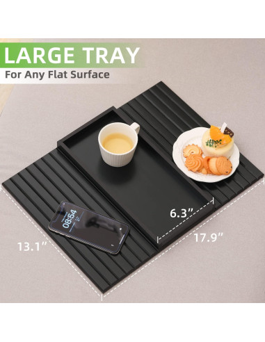 Bandeja de brazo de sofá GEHE de bambú plegable 45.72x33.53cm