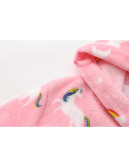 Bata de Felpa para Niños Angell 3-4T con Capucha y Bolsillos