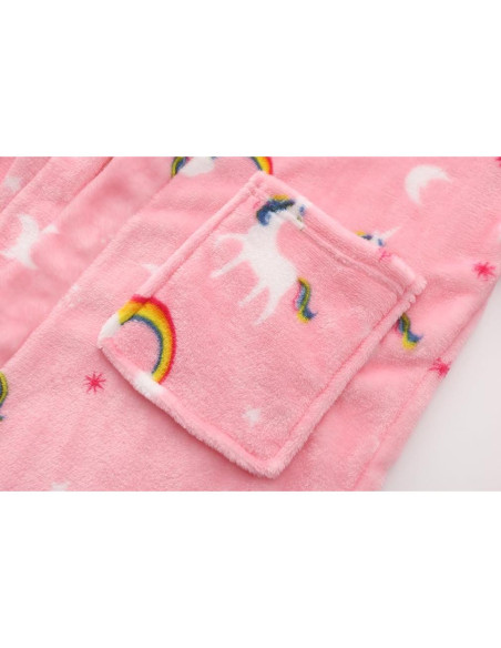 Bata de Felpa para Niños Angell 3-4T con Capucha y Bolsillos