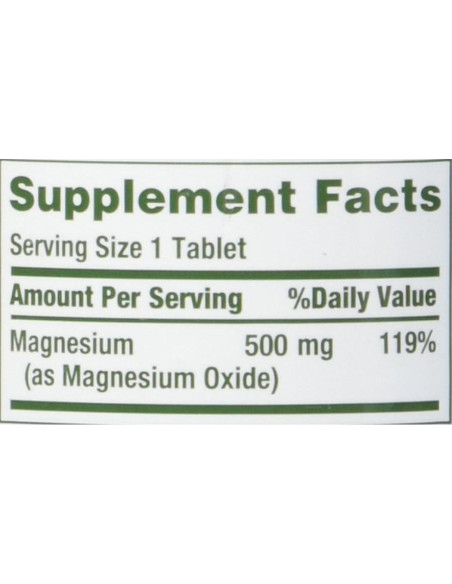 Magnesio Nature's Bounty 500mg 200 Tabletas Total