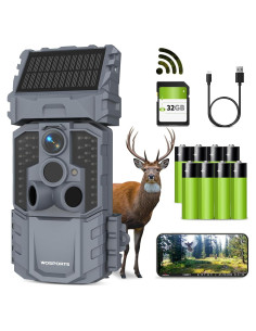 Cámara de sendero WiFi WOSPORTS G600-PRO 48MP Solar 2K