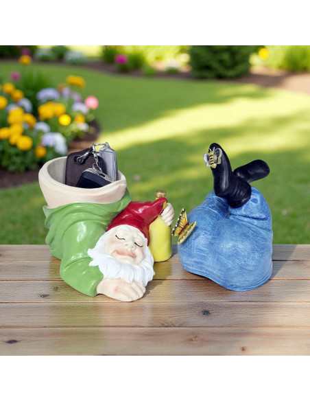 Esconde Llave de Jardín Melnixia Gnome Patriótico Resina