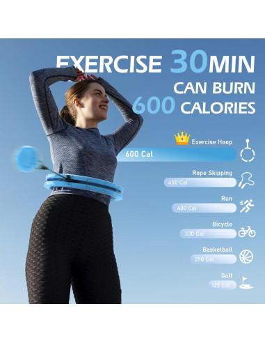 Aro de Hula Ponderado JLoibao D5 Ajustable 142-168 cm