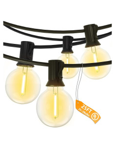 Luces de Cuerda LED G40 SUNSGNE 7.62m 25 Bombillas E12