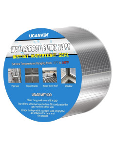 Cinta Butílica Impermeable UCANVIN 10.16cm x 10m para Reparación