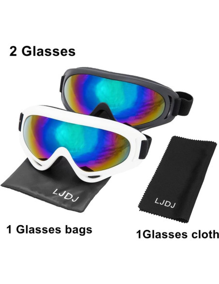 Gafas de esquí LJDJ - Pack de 2 - Protección UV y viento