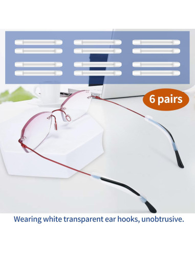 Ganchos de oreja antideslizantes de silicona para gafas