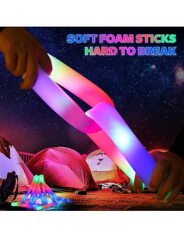 220 Bastones de Luz de Espuma LED Wellent para Fiestas