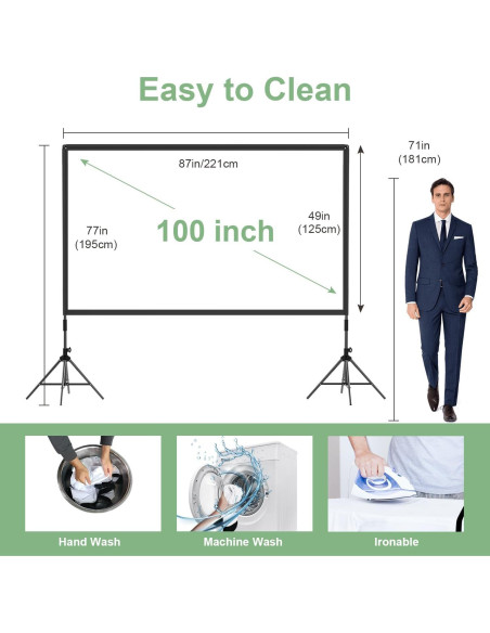 Pantalla de proyector portátil DUYIKJ 100 pulgadas 4K HD