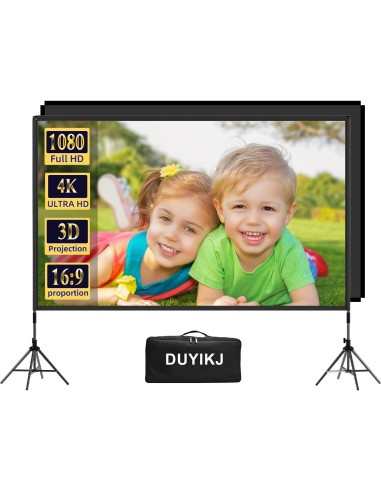 Pantalla de proyector portátil DUYIKJ 100 pulgadas 4K HD