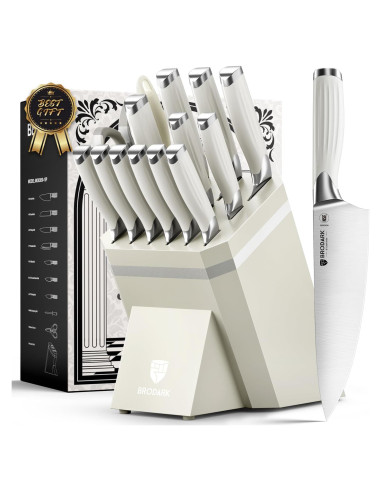 Juego de cuchillos de cocina BRODARK 15 piezas acero inoxidable