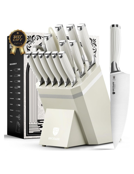 Juego de cuchillos de cocina BRODARK 15 piezas acero inoxidable